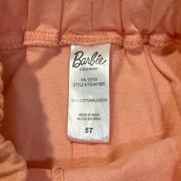 Barbie Girls Coral Pink Shorts Size 5T - Picture 2 of 3